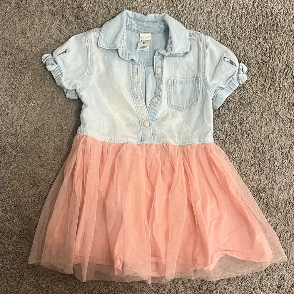 OshKosh B'gosh Light Blue and Pink Tulle Dress, 2T